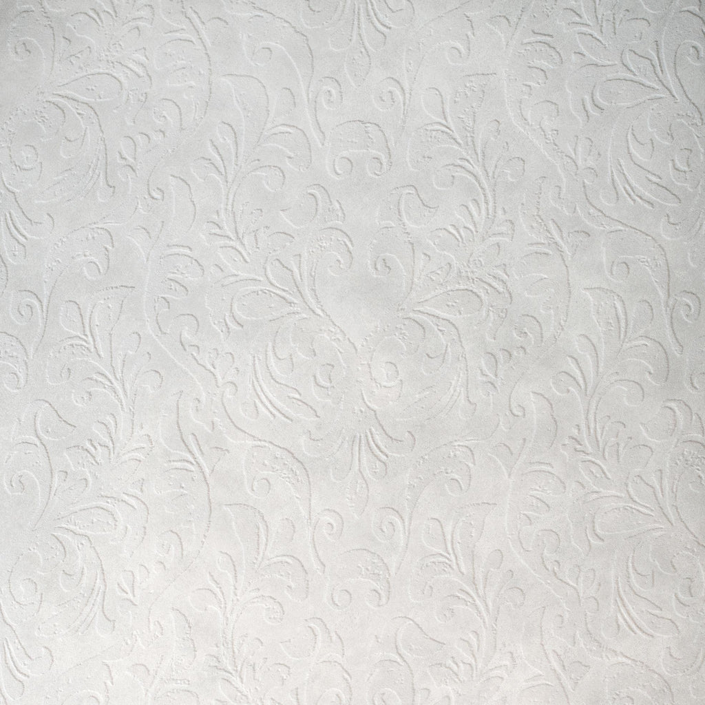 Galerie Mayfair / Loft Damask Flock Silver Grey Wallpaper