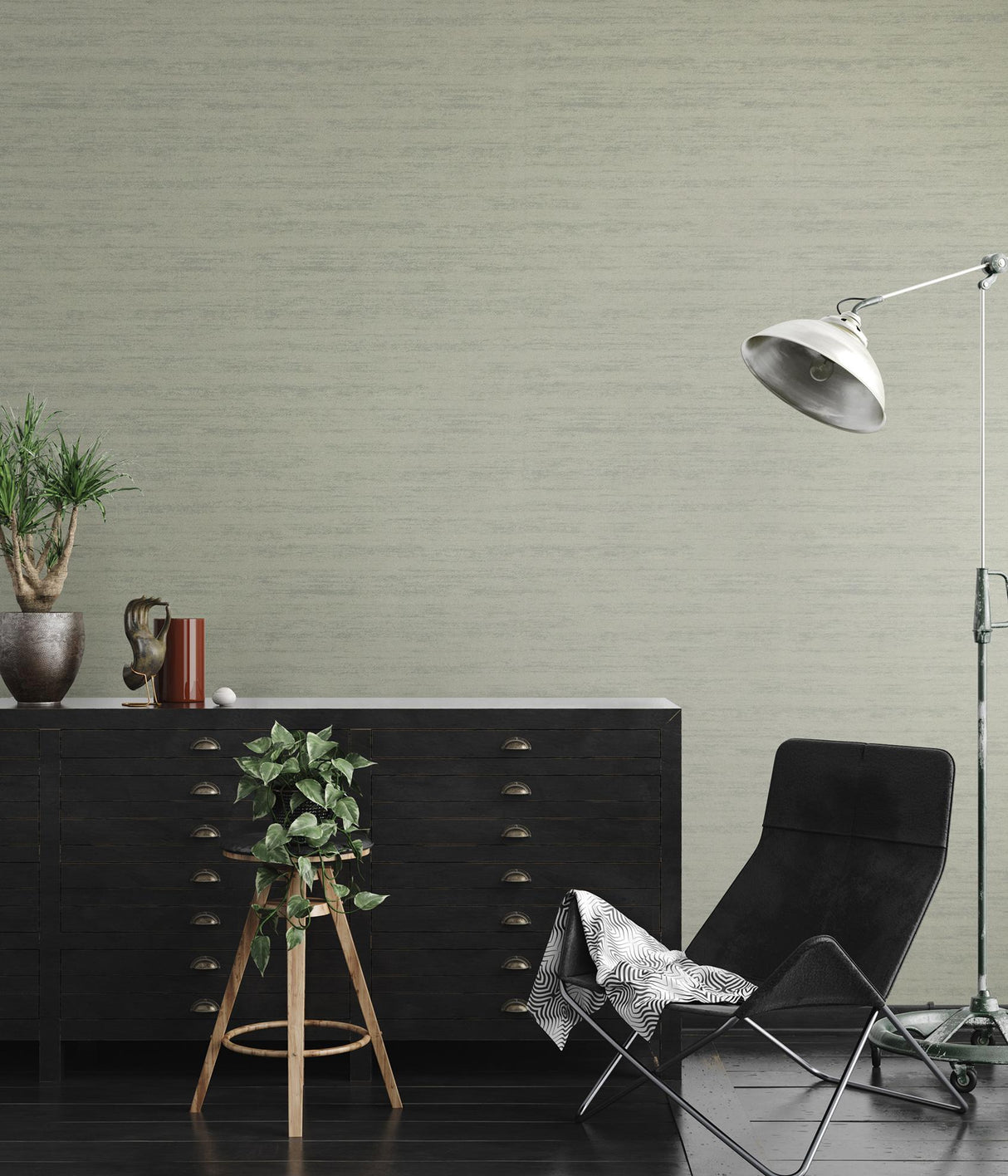 Galerie Monti / Artistic Brick Green Wallpaper