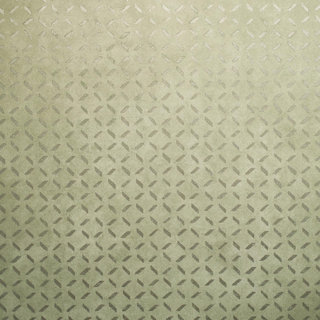 Galerie Soho / Metal Drain Grid Green Wallpaper