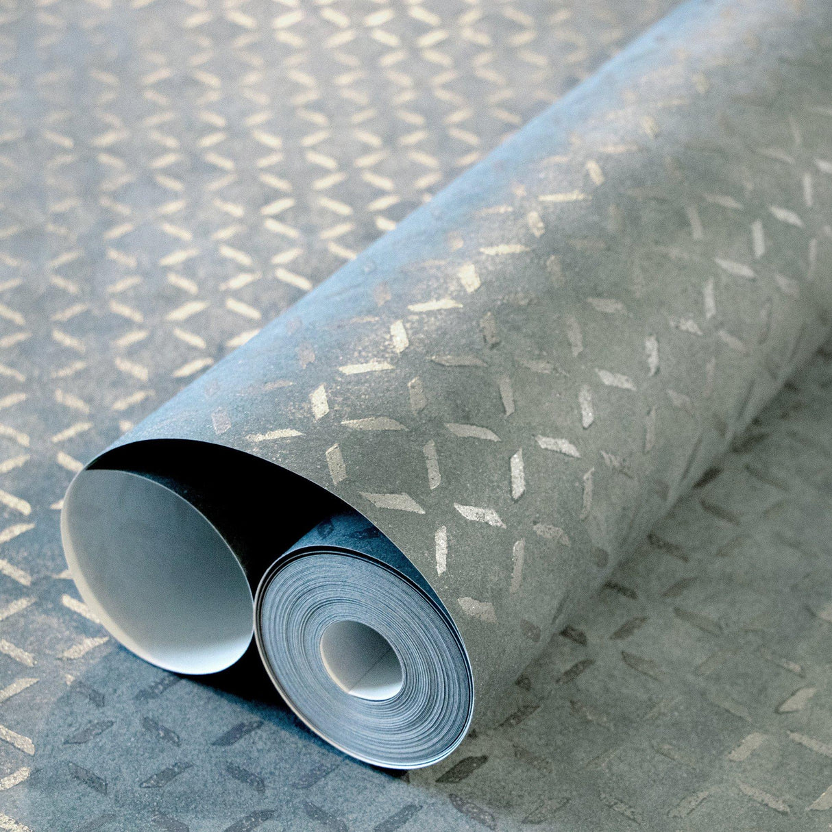 Galerie GH30048-23 Urban Classics Metal Drain Grid Blue Wallpaper GH30048-23 Blue Wallpaper