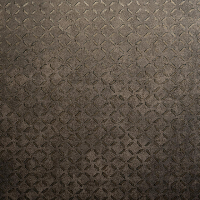 Galerie Soho / Metal Drain Grid Bronze Brown Wallpaper