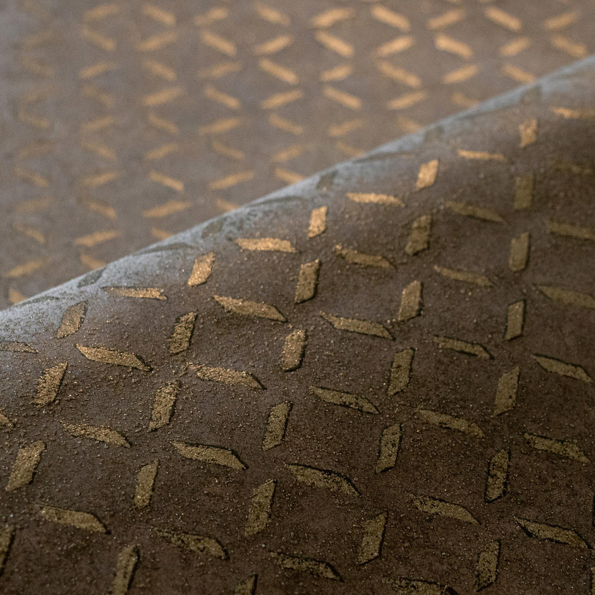 Galerie Soho / Metal Drain Grid Bronze Brown Wallpaper