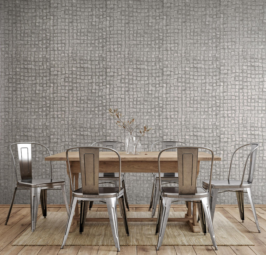 Galerie Manhattan / Loft Tile Silver Grey Wallpaper