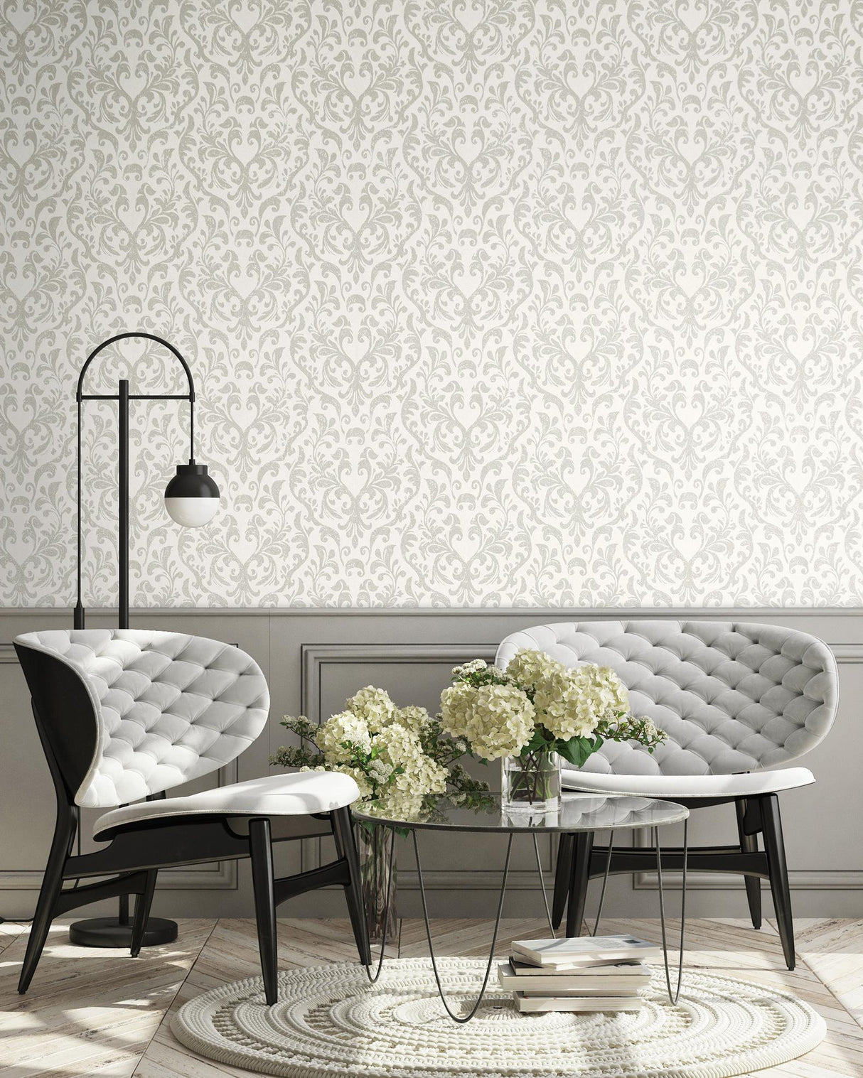 Galerie Notting Hill / Loft Damask Cream Wallpaper