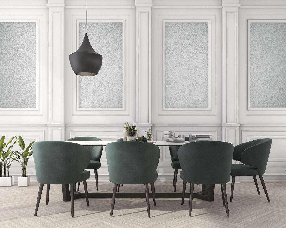 Galerie Notting Hill / Loft Damask Silver Grey Wallpaper