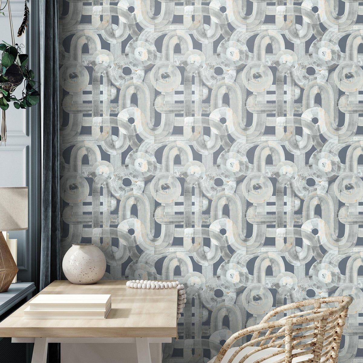 Galerie GH65320-23 Salt Penello Blue Wallpaper GH65320-23 Blue Wallpaper