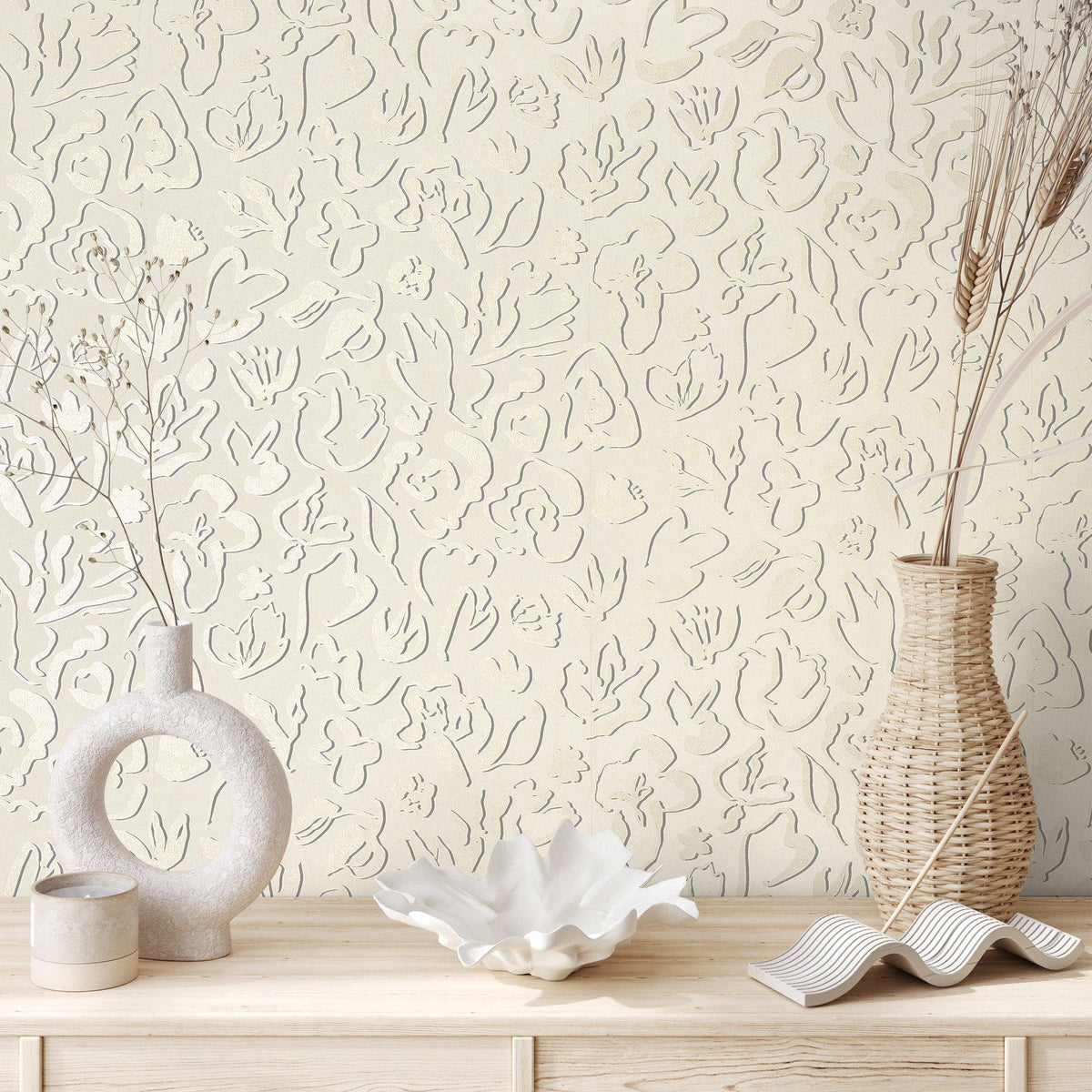 Galerie GH65334-23 Salt Fiore Cream Wallpaper GH65334-23 Cream Wallpaper