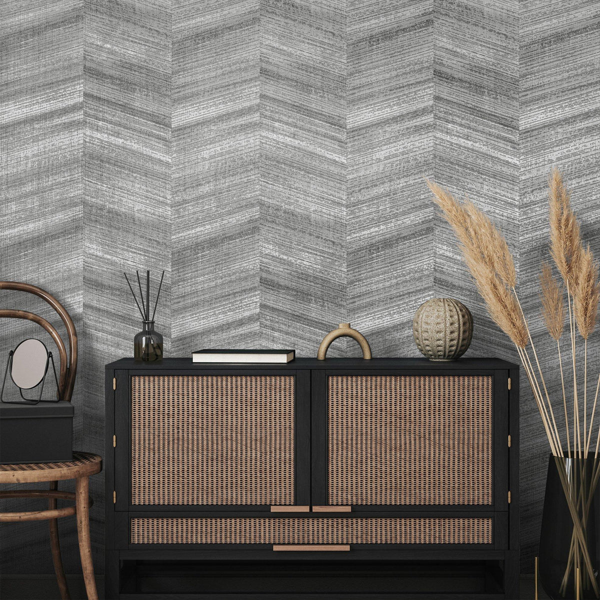 Galerie GH81327-23 Salt Vetro Silver Grey Wallpaper GH81327-23 Silver Grey Wallpaper