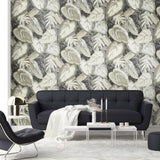 Galerie GH81343-23 Pepper Ficus Silver Grey Wallpaper GH81343-23 Silver Grey Wallpaper
