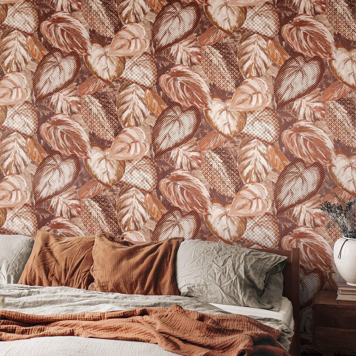 Galerie GH81346-23 Pepper Ficus Orange Wallpaper GH81346-23 Orange Wallpaper