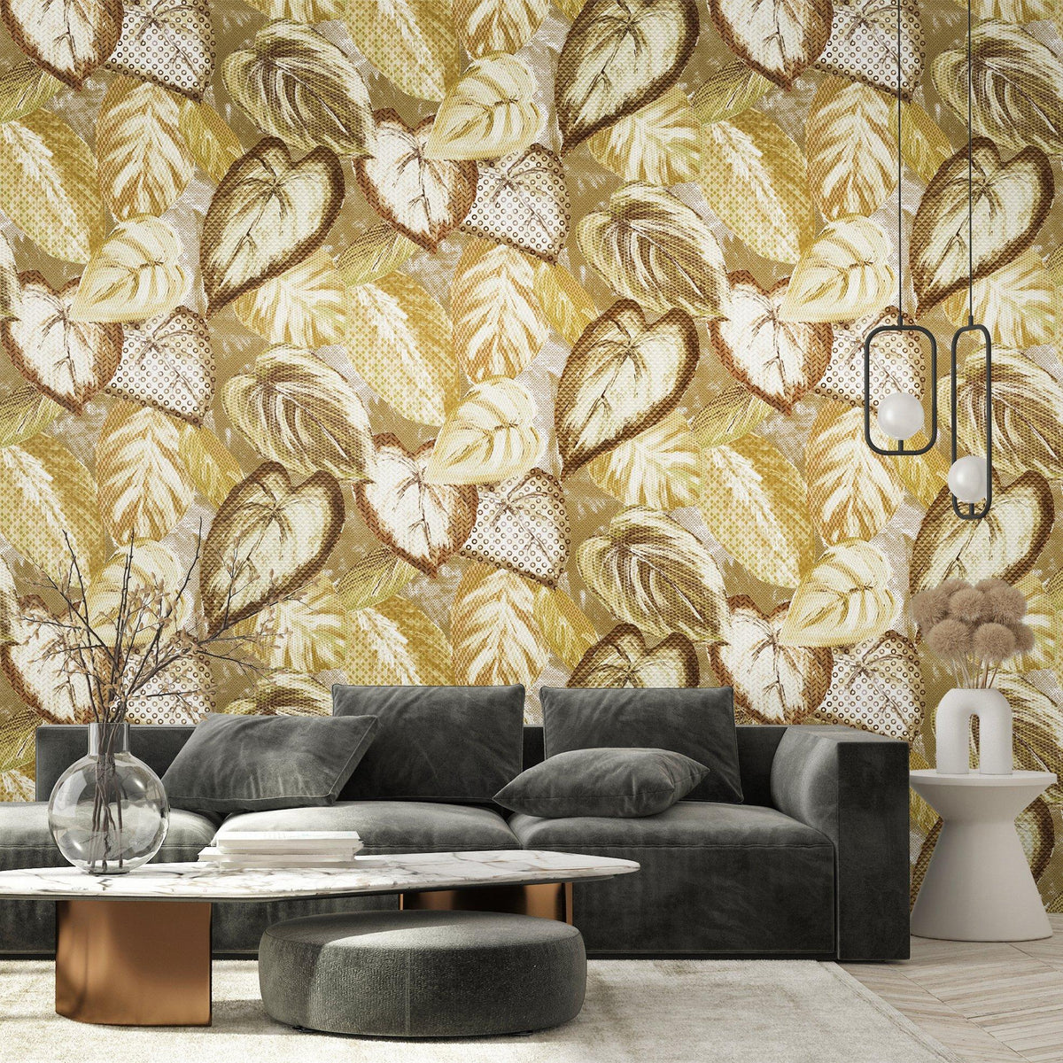 Galerie GH81349-23 Pepper Ficus Yellow Wallpaper GH81349-23 Yellow Wallpaper