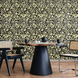 Galerie GH81341-23 Pepper Brussels Lace Yellow Wallpaper GH81341-23 Yellow Wallpaper