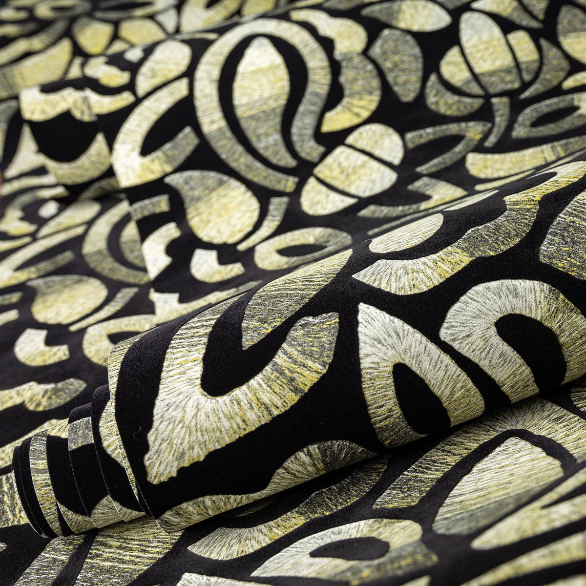 Galerie GH81341-23 Pepper Brussels Lace Yellow Wallpaper GH81341-23 Yellow Wallpaper