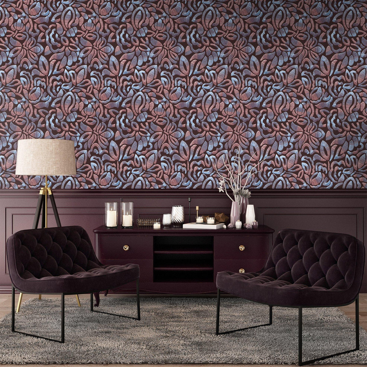 Galerie GH81342-23 Pepper Brussels Lace Red Wallpaper GH81342-23 Red Wallpaper