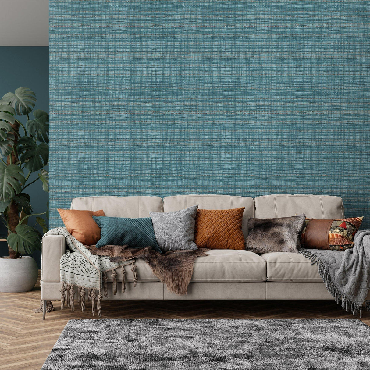 Galerie GH27099-23 Pepper Wild Grass Blue Wallpaper GH27099-23 Blue Wallpaper