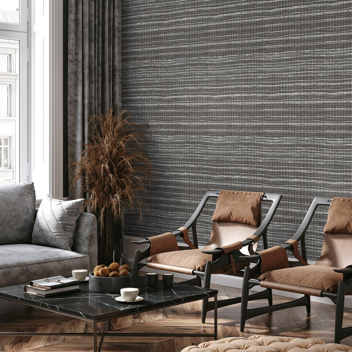 Galerie GH27104-23 Pepper Wild Grass Silver Grey Wallpaper GH27104-23 Silver Grey Wallpaper