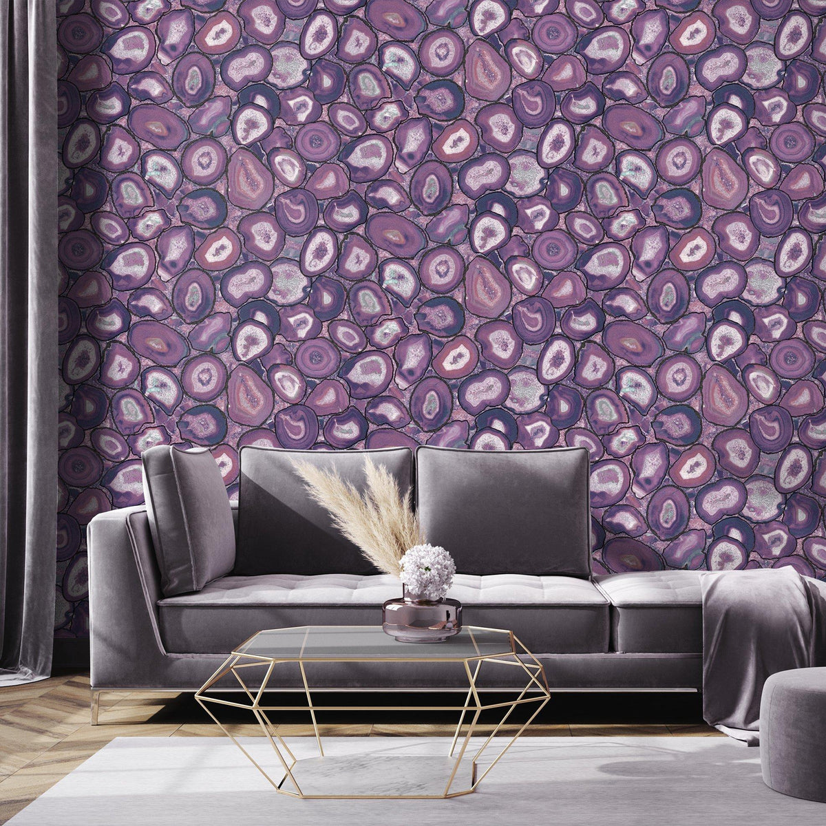 Galerie GH51217-23 Pepper Agate Purple Lilac Wallpaper GH51217-23 Purple Lilac Wallpaper