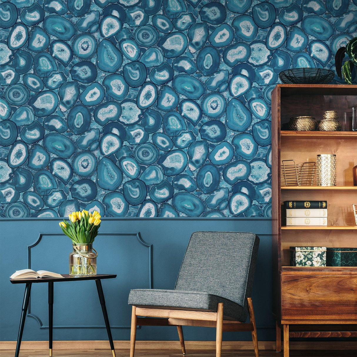 Galerie GH51219-23 Pepper Agate Blue Wallpaper GH51219-23 Blue Wallpaper