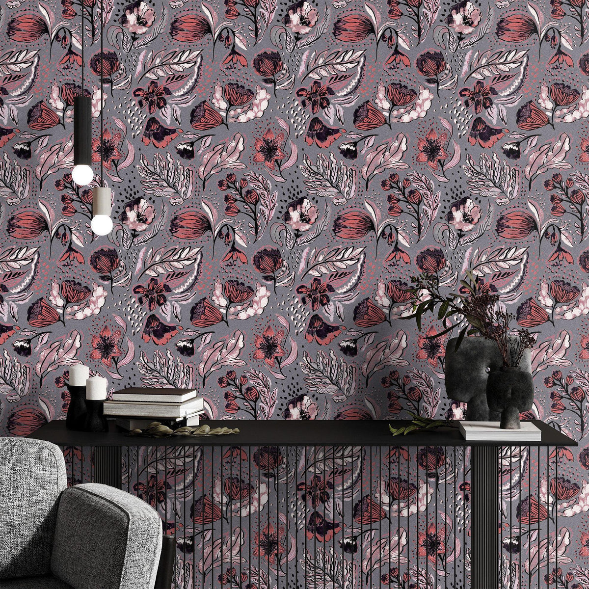Galerie GH81331-23 Pepper Wild Garden Pink Wallpaper GH81331-23 Pink Wallpaper