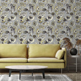 Galerie GH81333-23 Pepper Wild Garden Silver Grey Wallpaper GH81333-23 Silver Grey Wallpaper