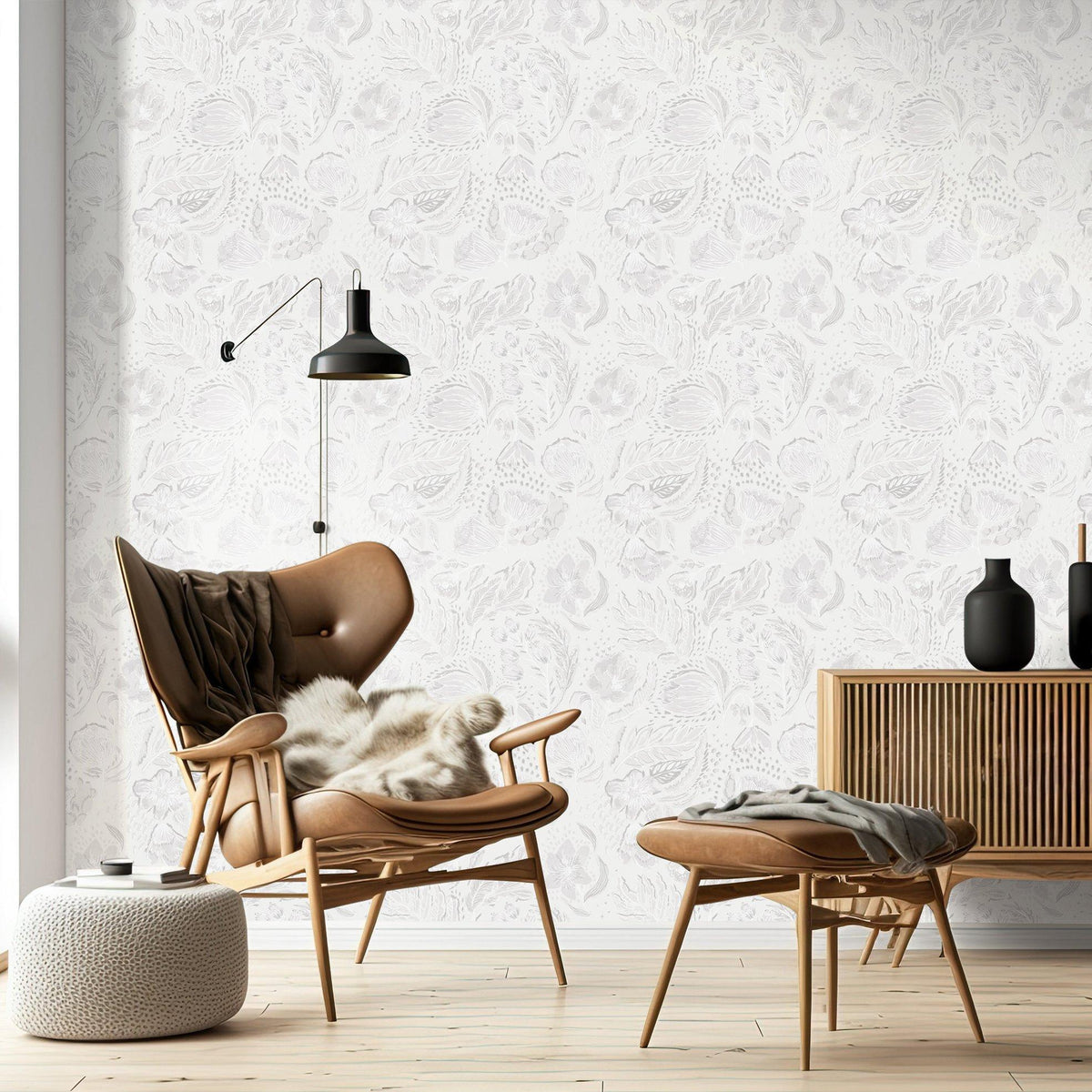 Galerie GH81336-23 Pepper Wild Garden White Wallpaper GH81336-23 White Wallpaper