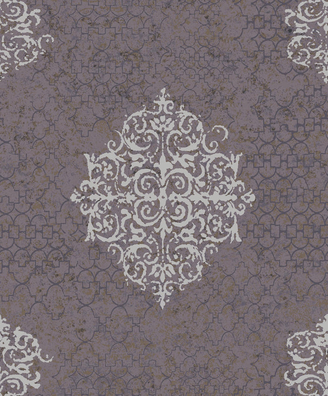 Galerie Damask Silver Grey Wallpaper