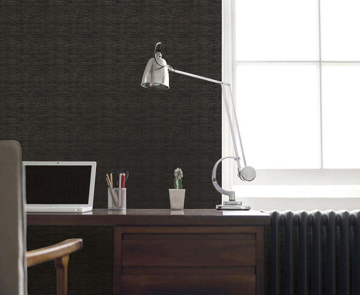 Galerie F-SR7008 Lustre Weave Black Wallpaper F-SR7008 Black Wallpaper