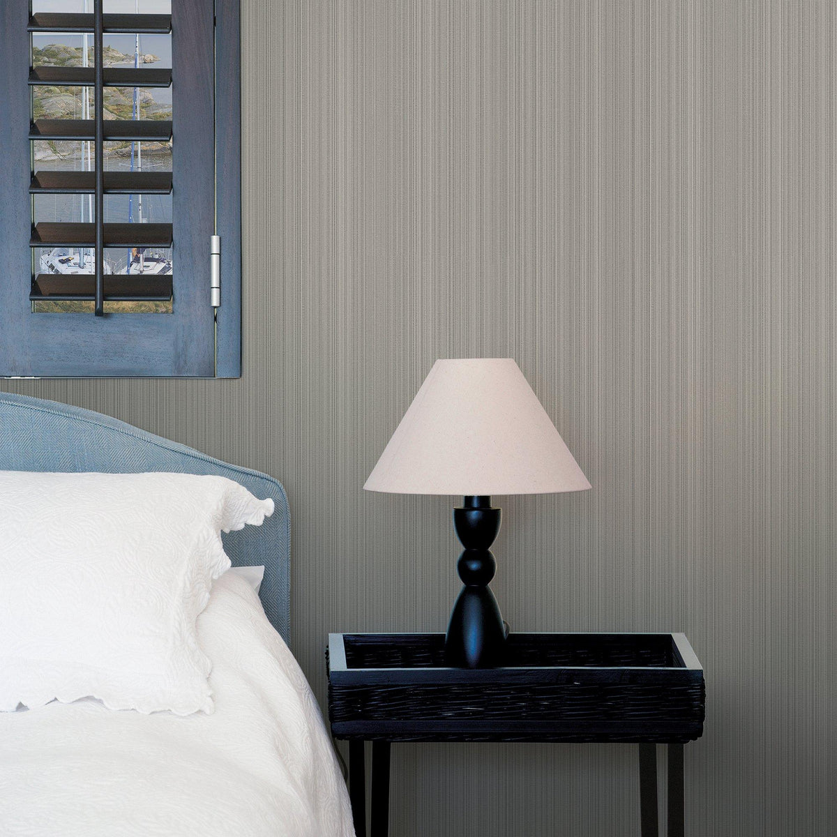 Galerie SP-NA6006 Boutique Textured Stripe Bronze Brown Wallpaper SP-NA6006 Bronze Brown Wallpaper