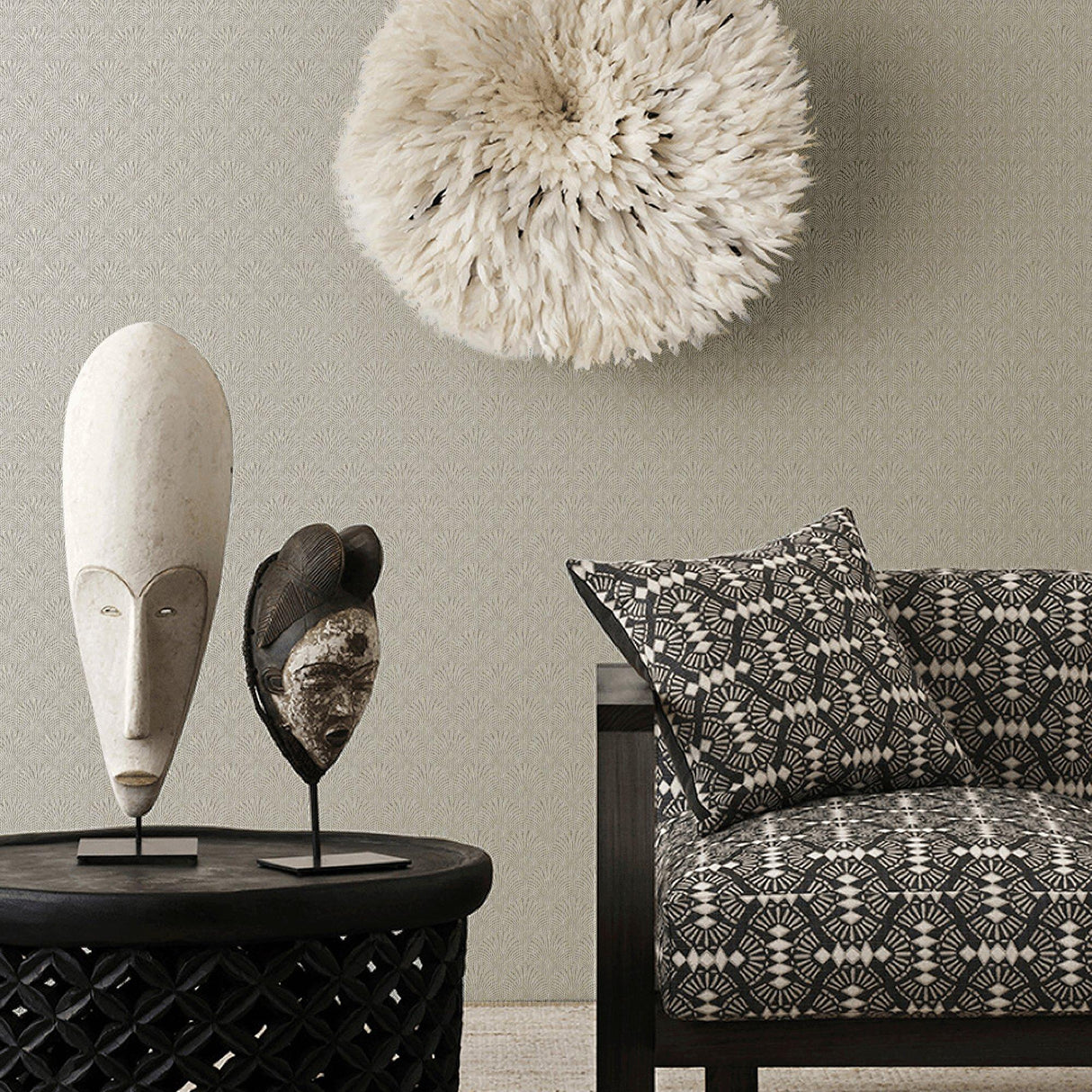 Galerie F-AF7002 Boutique Fan Beige Wallpaper F-AF7002 Beige Wallpaper