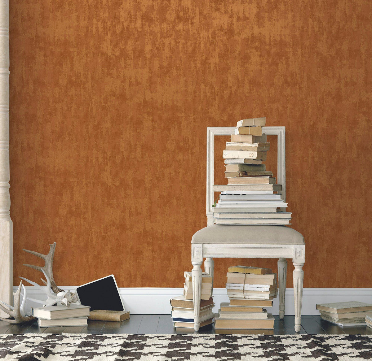 Galerie F-VE5005 Boutique Tonal Plain Orange Wallpaper F-VE5005 Orange Wallpaper