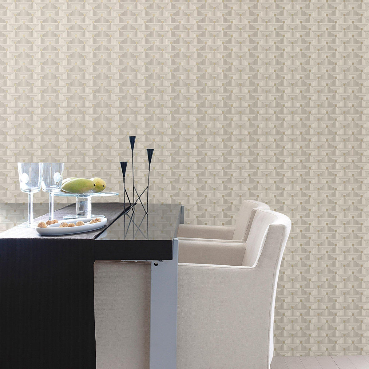 Galerie F-PL3001 Boutique Geo Key Cream Wallpaper F-PL3001 Cream Wallpaper