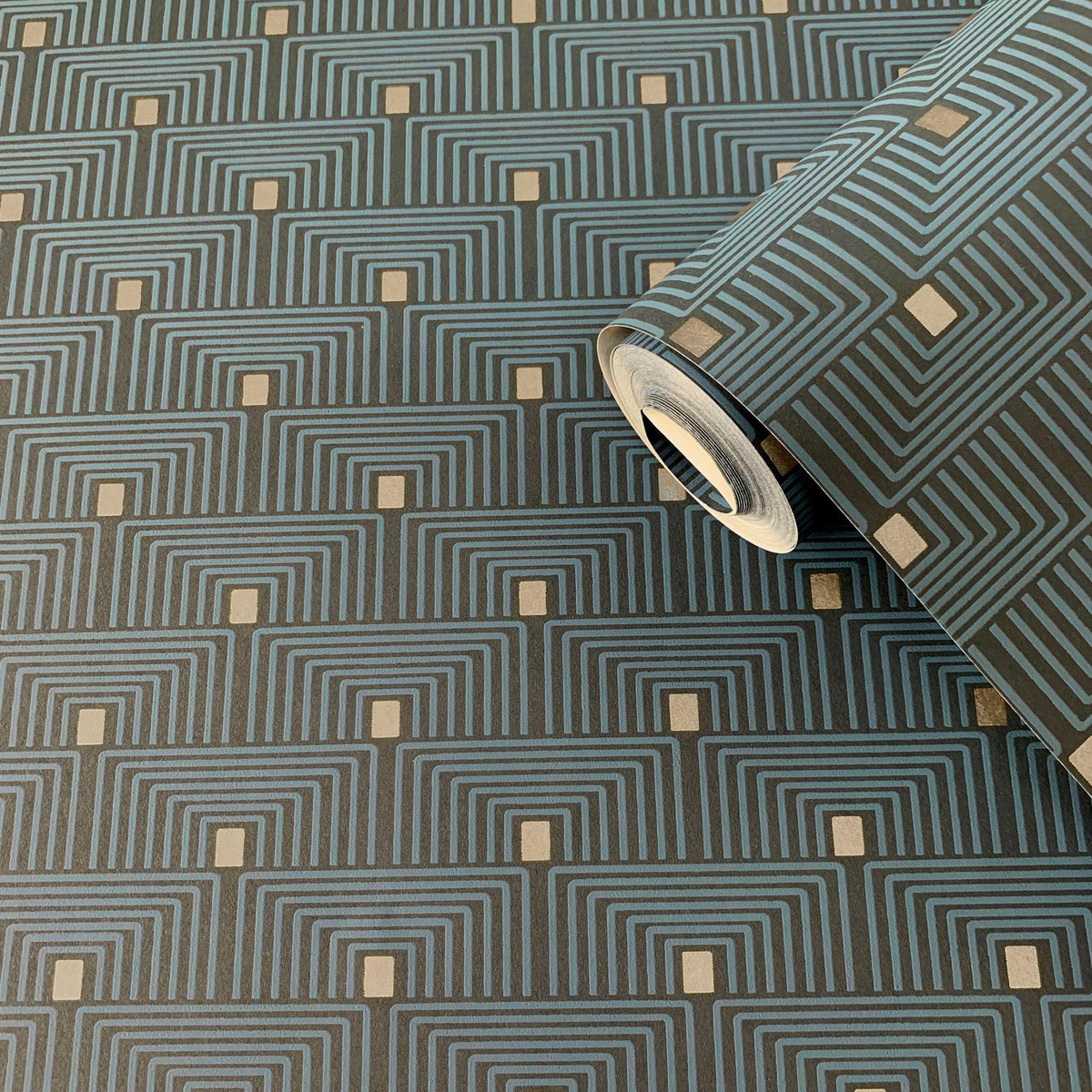 Galerie F-PL3005 Boutique Geo Key Blue Wallpaper F-PL3005 Blue Wallpaper