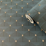 Galerie F-PL3005 Boutique Geo Key Blue Wallpaper F-PL3005 Blue Wallpaper