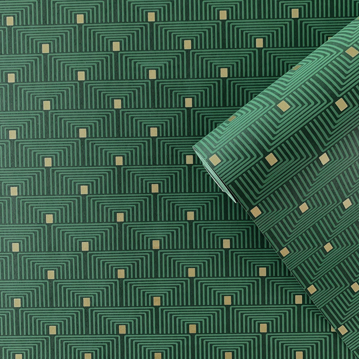 Galerie F-PL3008 Boutique Geo Key Green Wallpaper F-PL3008 Green Wallpaper