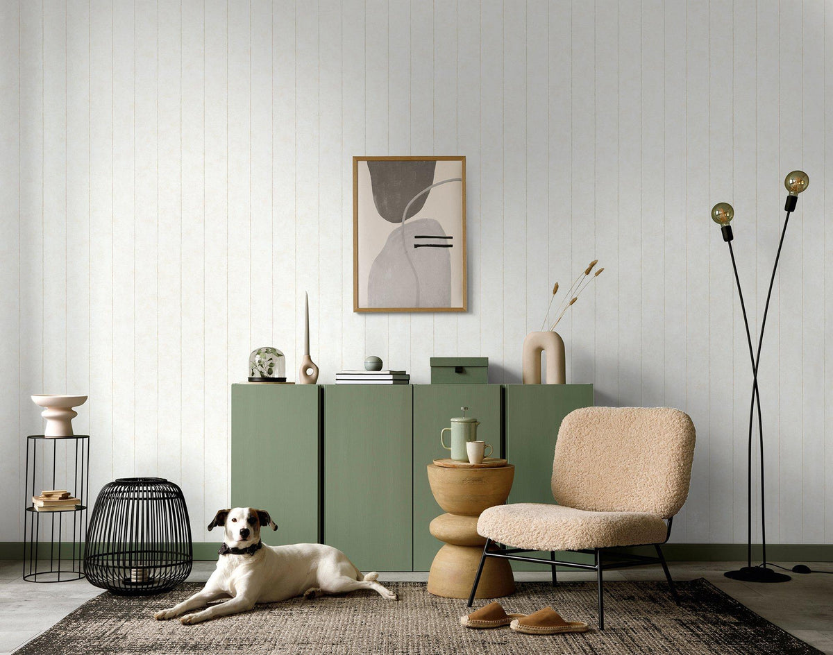 Galerie 34402 Flora Stripes Beige Wallpaper 34402 Beige Wallpaper