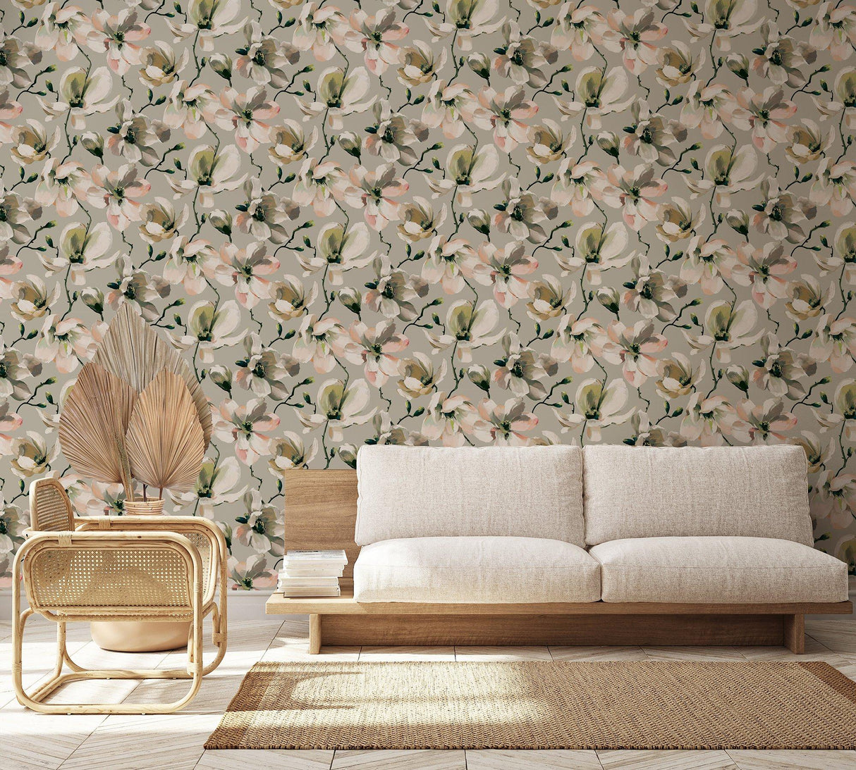 Galerie 47464 Flora Cherry Blossom Green Wallpaper 47464 Green Wallpaper
