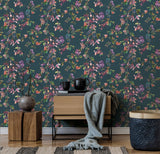 Galerie 47454 Flora Summer Bouquet Blue Wallpaper 47454 Blue Wallpaper