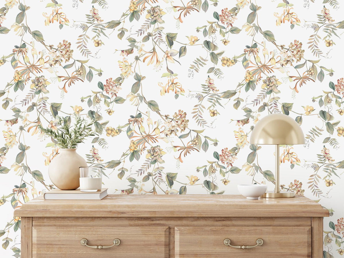 Galerie 47455 Flora Summer Bouquet Beige Wallpaper 47455 Beige Wallpaper