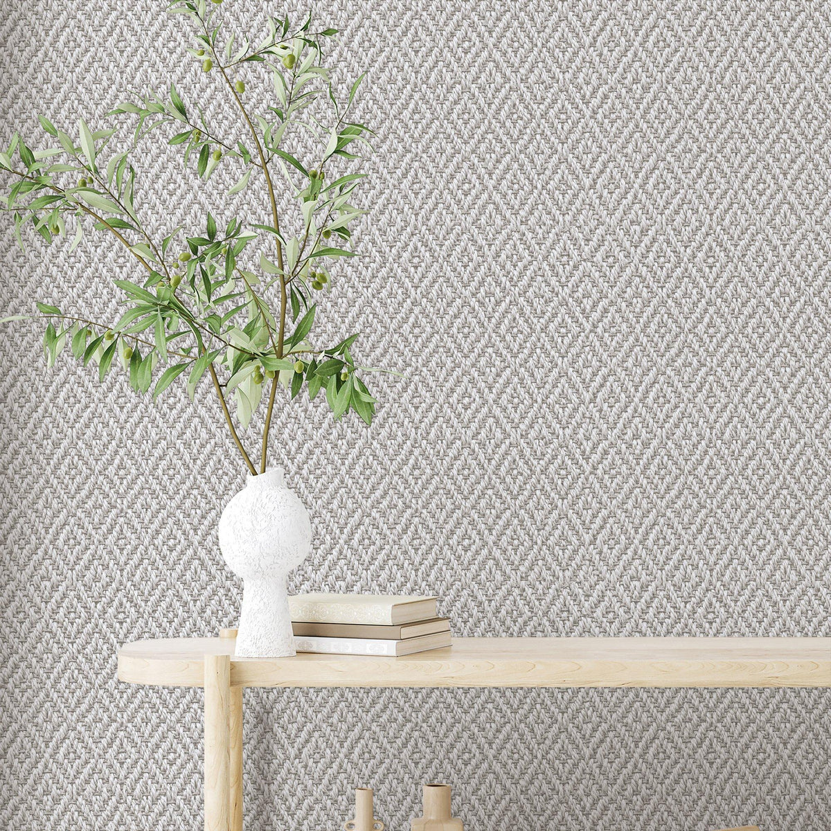 Galerie 47486 Flora Diamond Weave Silver Grey Wallpaper 47486 Silver Grey Wallpaper