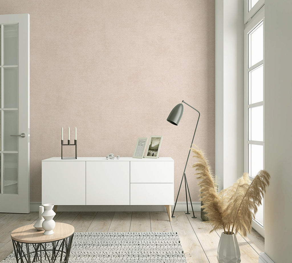 Galerie Linen Texture Pink Wallpaper