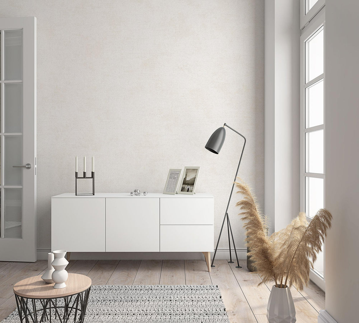 Galerie Linen Texture Beige Wallpaper
