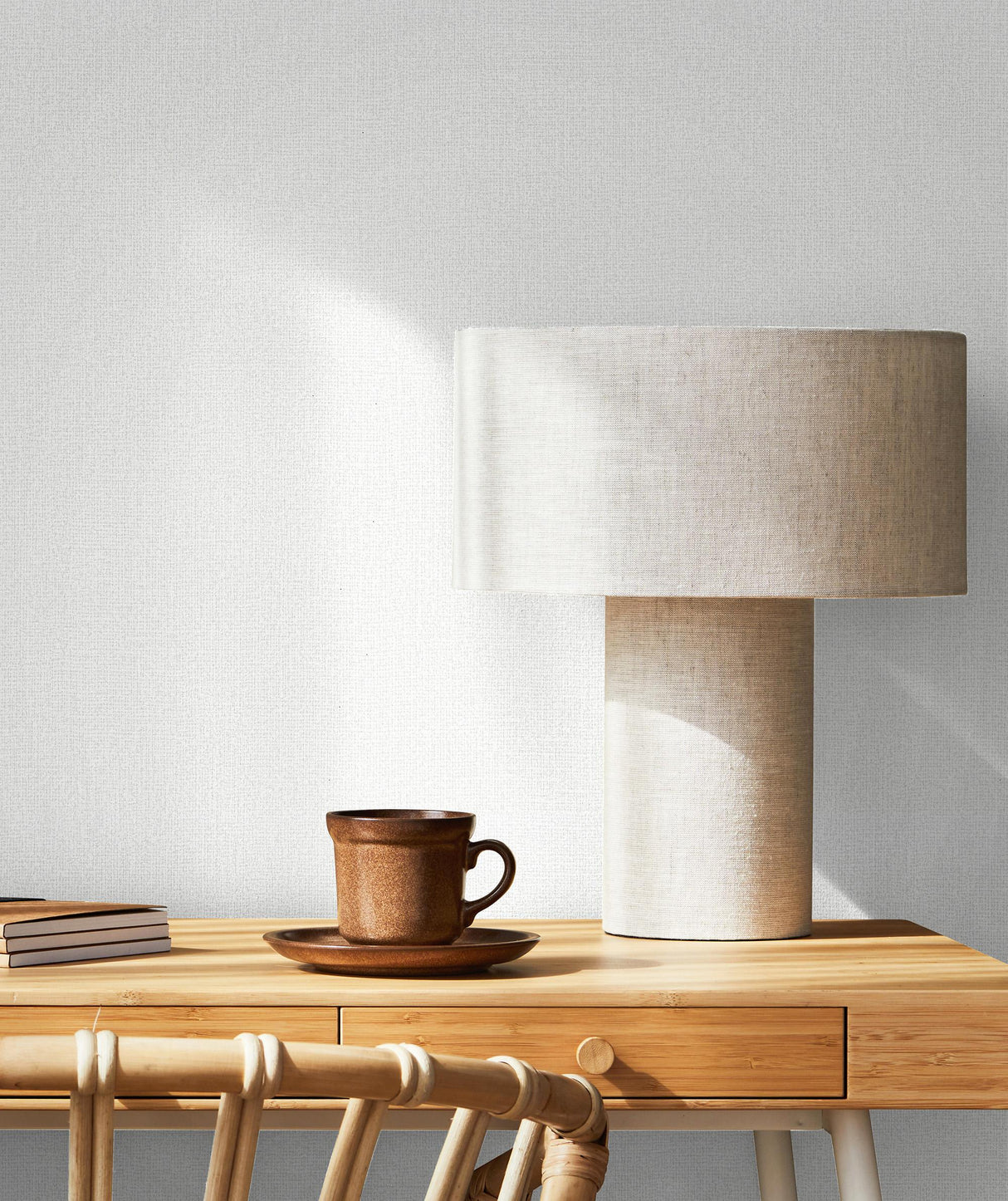 Galerie Wicker Texture White Wallpaper