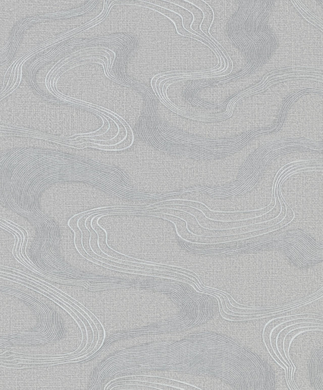 Galerie Flow Silver Grey Wallpaper
