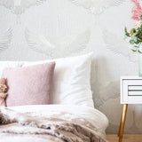 Galerie 34528 Kumano Stork White Wallpaper 34528 White Wallpaper