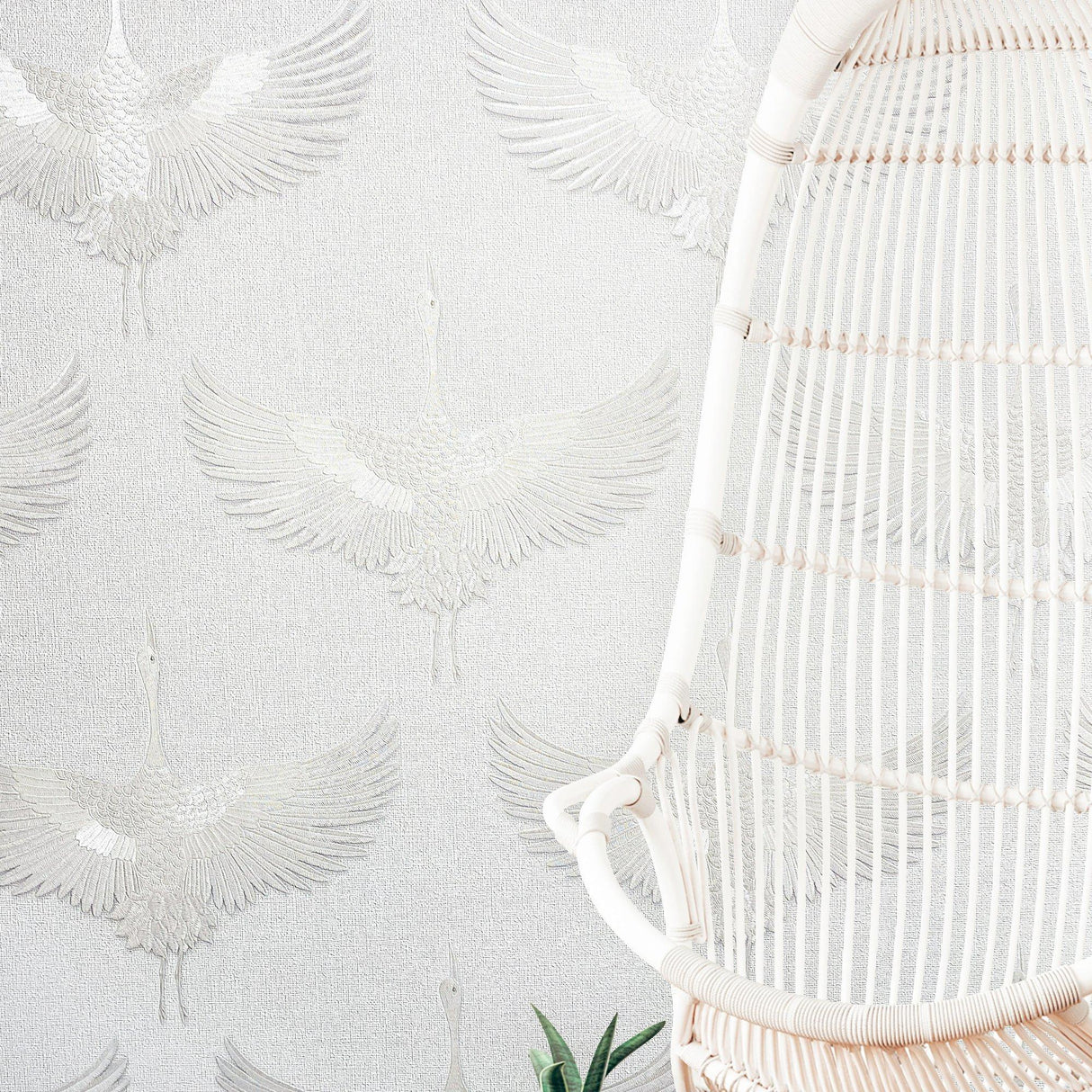 Galerie 34528 Kumano Stork White Wallpaper 34528 White Wallpaper