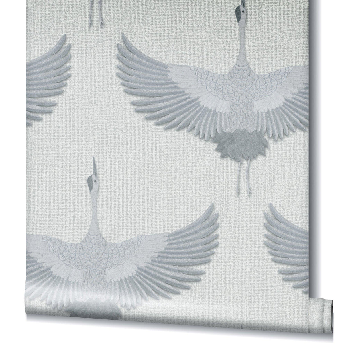 Galerie 34530 Kumano Stork Silver Grey Wallpaper 34530 Silver Grey Wallpaper