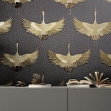 Galerie 34532 Kumano Stork Gold Wallpaper 34532 Gold Wallpaper