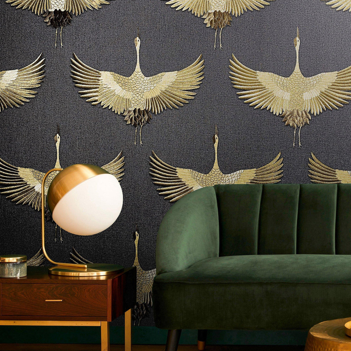 Galerie 34532 Kumano Stork Gold Wallpaper 34532 Gold Wallpaper