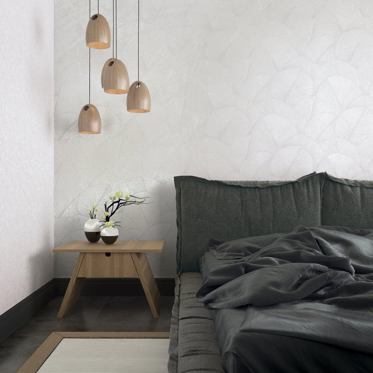 Galerie 34507 Kumano Palm Leaf White Wallpaper 34507 White Wallpaper