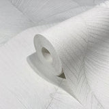 Galerie 34507 Kumano Palm Leaf White Wallpaper 34507 White Wallpaper